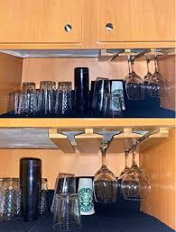 The wine glass rack that i chose — the oenophilia under cabinet stemware rack — was just under $13 and can hold six wine glasses, plus my two margarita glasses. Riipoo Wine Glass Rack Under Cabinet Wine Glass Holder Bamboo Stemware Rack For Home Kitchen Bar Pricepulse