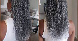 Salt And Pepper Braids Microbraids With Crinkle Curls Micro Braids Micro Braids Styles Curly Crochet Hair Styles