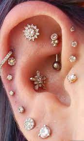 multiple ear piercing combinations ideas for cartilage rook daith triple forward helix conch studs rings jewelry ear jewelry ear piercings ear piercings chart