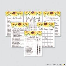 Sunflower Bridal Shower Games Package With Six Games Etsy In 2021 Bridal Sunflowers Bridal Shower Rustic Printable Bridal Shower Games