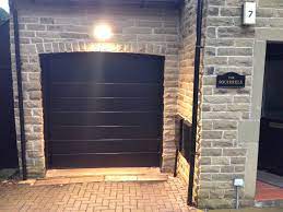 Hormann M Rib Sectional Garagedoor In Black Sectional Garage Doors Electric Garage Doors Garage Door Installation
