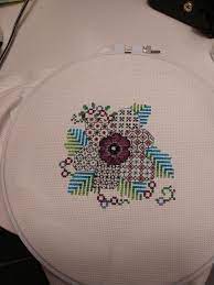 Counted embroidery patterns for children and grownups. Wip My First Big Project Incorporating Blackwork And Cross Stitch All That Is Left Is Some Backstitching And A Butterfly In The Corner Free Pattern From Http Lesleyteare Com Blog Ljt Blackwork Anemone Part 8 Crossstitch