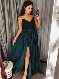 2018 Chic A Line Prom Dresses Spaghetti Straps Lace Long Prom Dress Evening Dresses Amy541 Lace Bodice Prom Dress Prom Dresses Long Lace Prom Dresses Sleeveless