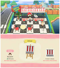 Finally Done With My Outdoor Diner Though I D Share My Stall Design For The Counter Acqr In 2020 New Animal Crossing Animal Crossing Animal Crossing Characters