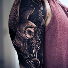Bird Of Prey Tattoo Sleeve 50 Owl Sleeve Tattoos For Men Nocturnal Bird Design Ideas Owl Tattoo Sleeve Mens Owl Tattoo Tattoos For Guys