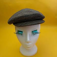 Brown Herringbone Wool Flat Cap With Warm Tone CFFC7007