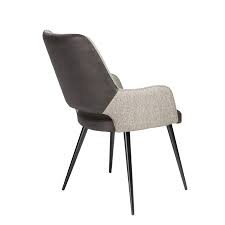 Light Brown And Gray Upholstered Dining Chair Desi In 2020 Grey Upholstered Dining Chairs Dining Chairs Upholstered Arm Chair