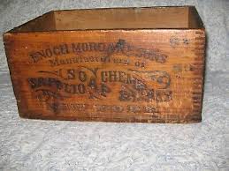 Antique Vintage Enoch Morgan Soap New York Wooden Box Crate Advertising  Dovetail