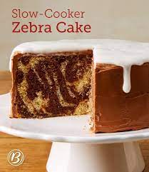 Slow Cooker Zebra Cake Recipe Zebra Cake Easy Cake Decorating Crock Pot Desserts