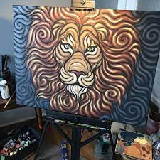 4288 Points And 110 Comments So Far On Reddit Lion Painting Lion Canvas Painting Abstract Lion Art
