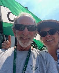 Betsy Guest, admittedly not a social media person, but graciously agreed to  pose for this post! Another satisfied customer, with parking attendant  Geoff Rose! Come in and see us 😎