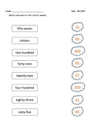 Each unit has a word list, worksheets, abc order activities, a puzzle, flashcards, a word wheel, and test resources. Matching Number Words Worksheet