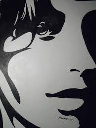 Abstract Black White Minimal Face Large Oil Painting Canvas Pop Art Contemporary Abstract Portrait Painting Pop Art Face Pop Art Collages modern art movements creation art art sculpture watercolor artists abstract wall art abstract geometric art abstract photography black and white abstract painting 6 giclee print by jaime derringer.