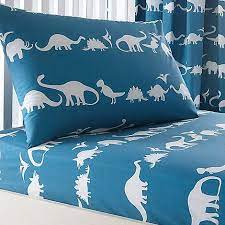 Bluezoo Kids Blue Dinosaur Print Fitted Sheet And Pillow Case Set Habitaciones Infantiles Habitacion Habitaciones Bebes