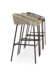 Stool In Hand Woven Synthetic Fiber For Outdoor Outdoor Bar Stools Outdoor Stools Bar Furniture