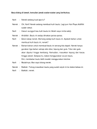 Karangan dialog hari raya aidilfitri. Dialog Kuih Baulu