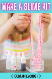 Recommended slime supplies and best ingredients for making slime with kids. Diy Slime Kit Free Printable Saline Slime Recipe Our Family Code