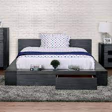 Cosmoliving by cosmopolitan elizabeth upholstered storage, king, light grey linen beds, gray. Furniture Of America Foa Janeiro Cm7629gy Ek Bed Rustic King Platform Bed With Storage Del Sol Furniture Platform Beds Low Profile Beds
