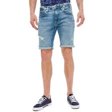 Legeres modell mit dehnbund mit kontrastfarbenem tunnelzugband. Pepe Jeans Stanley Short Herren Regular Fit Jeans Shorts