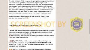 Salah Corona Virus Adalah Bohong Bukan Dari Virus Tapi Dari Bakteri Semua Ini Diketahui Oleh Negara Itali Hoax Buster Covid19 Go Id