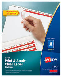 Download simple and easy to use tab divider templates from blanks/usa. Avery 8 Tab Dividers Print Apply Clear Label Strip Index Maker Easy Apply White 25 Sets 11447 Avery Com