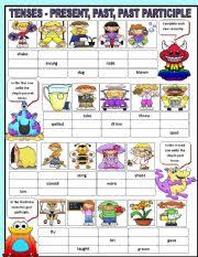 Past Participle Irregular Verbs Tic Tac Toe Esl Worksheet