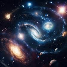 La imagen que te describiré es una representación visual del universo : La  imagen muestra una vista panorámica del universo, con una gran cantidad de  estrellas, galaxias y nebulosas dispersas en el