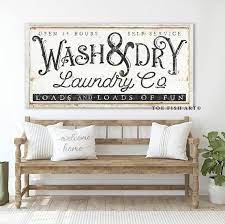 Modern Farmhouse Wall Decor Laundry Sign Wash Dry Rustic Etsy In 2021 Wall Decor Laundry Vintage Laundry Room Decor Farmhouse Wall Decor