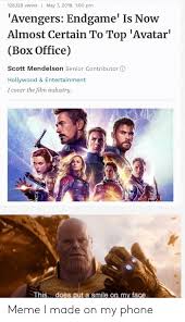 128128 Views May 7 2019 100 Pm Avengers Endgame Is Now Almost Certain To Top Avatar Box Office Scott Mendelson Senior Contributor Hollywood Entertainment I Cover The Film Industry His