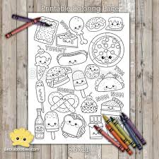 Great for a relaxing afternoone activity, and to color with kids. Kawaii Junk Foods Printable Coloring Page Etsy