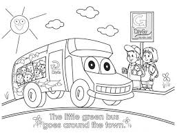 This the first book that opens new nice little town series. Little Green School Bus Goes Around The Town Coloring Page Kids Play Color