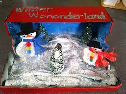 Shoe Box Craft Winter Wonderland Created By My 6 Year Old For Her School Project Shoe Box Crafts Arts And Crafts For Kids Craft Box