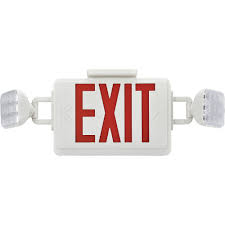 Emergency Lighting Exit Signs Sign Light Combo Units Global Industrial Combo Led Emergency Exit Sign Red Letters Ceiling Wall Mount 500781 Globalindustrial Com