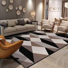 Black And Brown Living Room Rug Geometric Diamonds Brown Black Grey White Home Decorative Carpet Area Rug Grey White Living Room Grey And Brown Living Room Rugs In Living Room