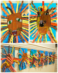 1st Grade Oil Pastel Lion Collages African Art Projects Kindergarten Art Projects Kindergarten Art