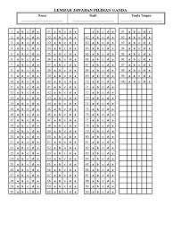 Contoh lembar jawaban pilihan ganda dan uraian. Lembar Jawaban Pilihan Ganda Pdf
