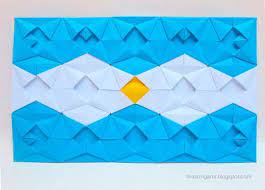Historia de la creación de la bandera argentina (history argentina flag). Origami Bandera Argentina Modular Plegada En Papel Bandera Argentina Escarapelas Argentinas Bandera
