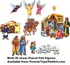 Birth Of Jesus Story With Pictures Birth Of Jesus Felt Figures For Flannel Board Nativity Christmas Bible Story Christmas Bible Flannel Board Stories Sunday School Crafts
