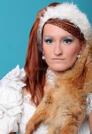 Beautiful Ginger in a Dress of Snow Queen Stock Photo