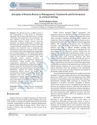A m odel introduced by the aust ralian human resource s institute (ahri) and t quality of life issue s. Pdf Interplay Of Human Resource Management Teamwork And Performance In A School Setting Doi 10 13140 Rg 2 2 32922 70083