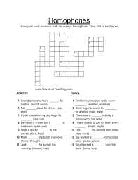 Homophones Crossword Puzzle Have Fun Teaching
