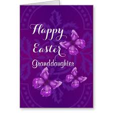 Granddaughter Happy Easter Purple Butterflies Holiday Card Zazzle Com Holiday Design Card Happy Easter Purple Butterfly