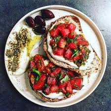 Elie A On Instagram My Lebanese Breakfast Labneh And Zaatar Sandwich Like A Bruschetta A Tribute For My Mom Sahten Lebanese Breakfast Bruschetta Labneh
