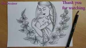 40 mins increased to 700% speedsoftwares used: Mother And Baby Love Drawing Mother S Day Drawing Pencil Drawing Youtube