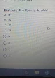 2, 3, akar pangkat 2 dan 3. Hasil Dari Akar 196 Akar Pangkat 3 Dari 64 Akar Pangkat 4 Dari 256 Brainly Co Id
