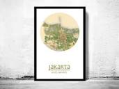 JAKARTA - city poster - city map poster print - VINTAGE MAPS AND ...