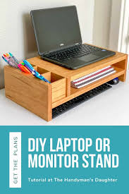 Elloven monitor stand with drawer, white placing a monitor at the right height relieves strain on your back and shoulders. Diy Laptop Stand Or Monitor Stand The Handyman S Daughter