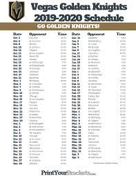 18.06.2021 язык vegas golden knights 2 d zach whitecloud 3 d brayden mcnabb 7 d alex pietrangelo (a) 10 c nicolas roy 19 r reilly smith (a) 22. Printable Vegas Golden Knights Hockey Schedule 2019 2020 Golden Knights Hockey Vegas Golden Knights Golden Knights