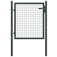Vidaxl Mesh Garden Gate Galvanised Steel 39 4 X68 9 Gray In 2020 Garden Gates Galvanized Steel Wooden Garden Gate