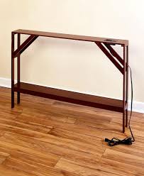 Skinny Sofa Table With Outlet In 2020 Diy Sofa Table Narrow Sofa Table Behind Sofa Table